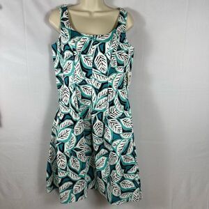 Anne Klein Dresses Ivory & Green Fully Lined Sleeveless Printed Dress 8 NWT